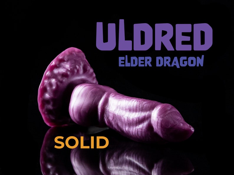 Fantasy Dragon Dildo - Knot Silicone Dildo - Uldred Solid Color 