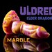 Fantasy Dragon Dildo - Uldred - Marble Color - Knot Silicone Sex Toy
