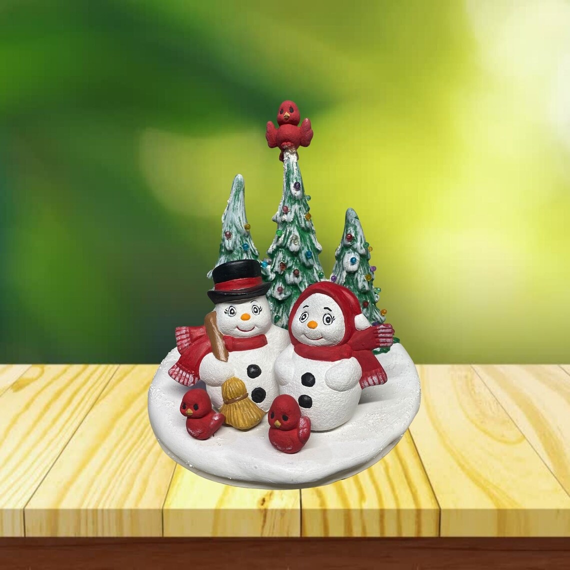 Ceramic Snowman and His Snowman Friends Bring Whimsy and Charm to the