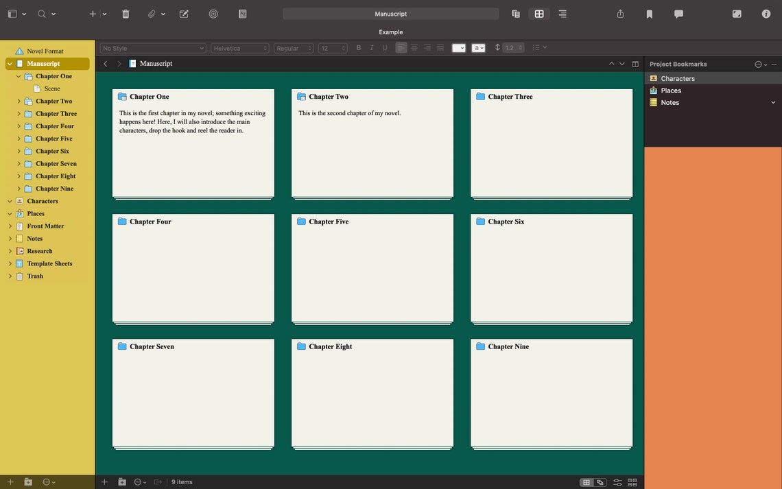 scrivener dark theme
