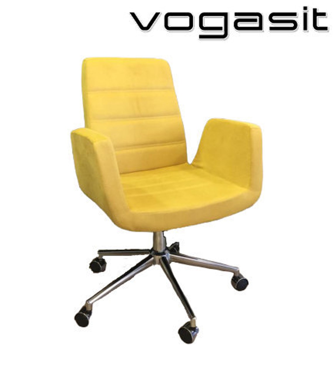 Attraente Handmade Yellow Fabric Office Chair Etsy