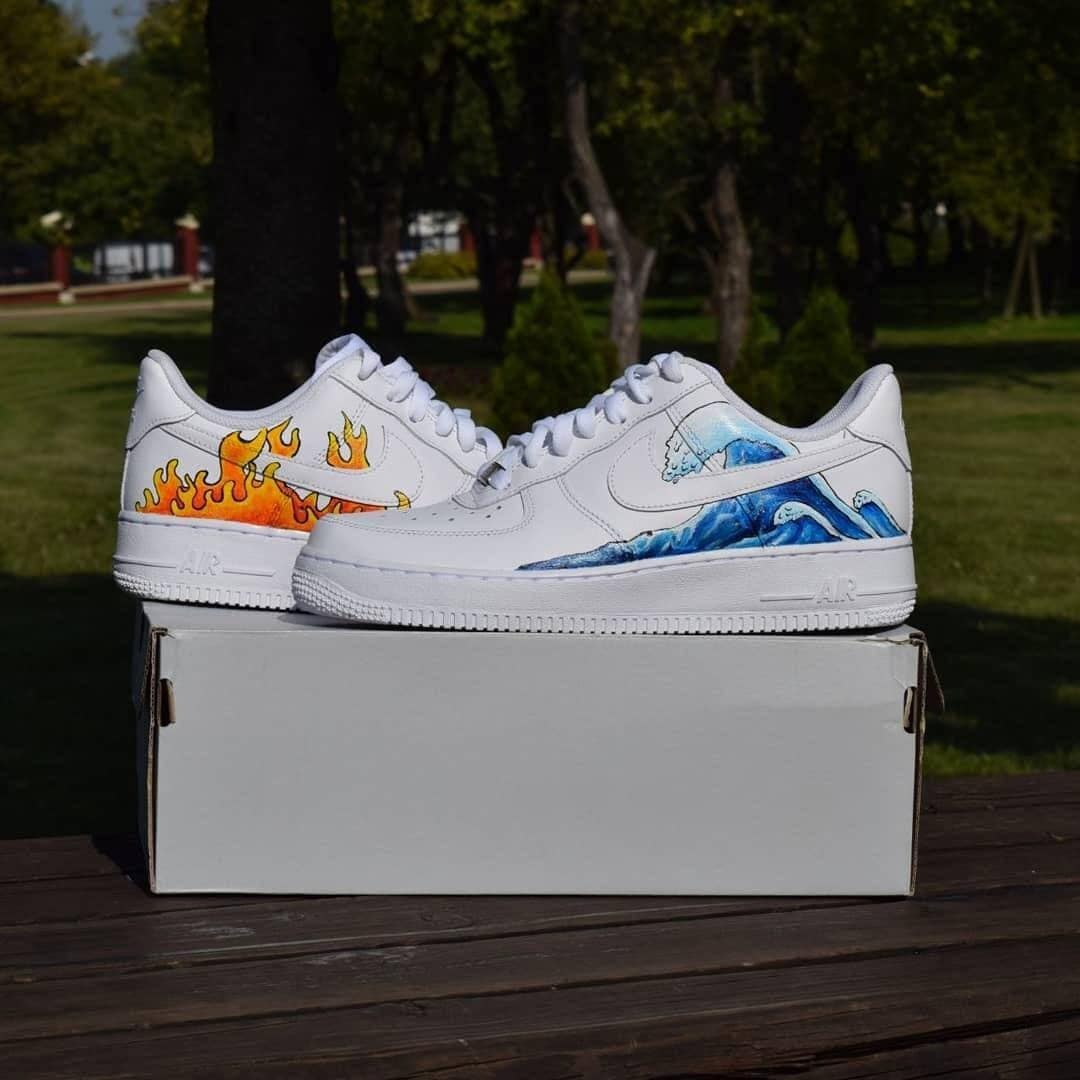 Custom air force 1 fire and water Clearance