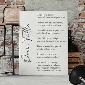 Custom Poem Canvas Print Sign Song Lyric Love Letter Inspirational Quote Wall Art, Couple Christmas Anniversary Newlywed Bridal Shower Gift