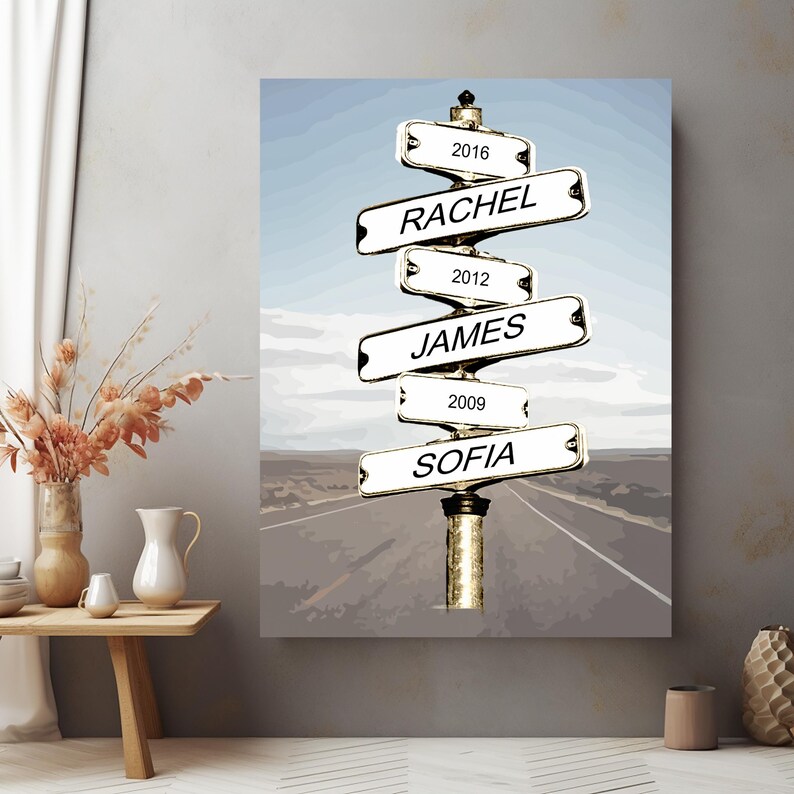 Custom Family Retro Name Intersection Sign, Vintage Street Sign Road ...
