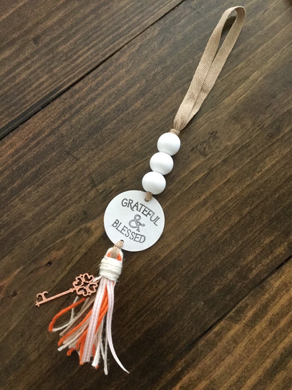 Home Blessing Door Hanger Farmhouse Bead Grateful and Blessed Etsy