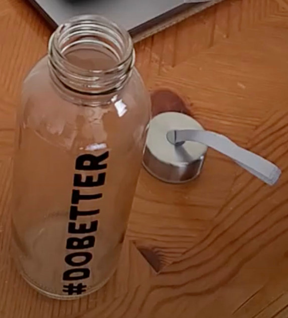 Glass Water Bottle/vinyl decal bottle water/ Water Bottle/ Etsy