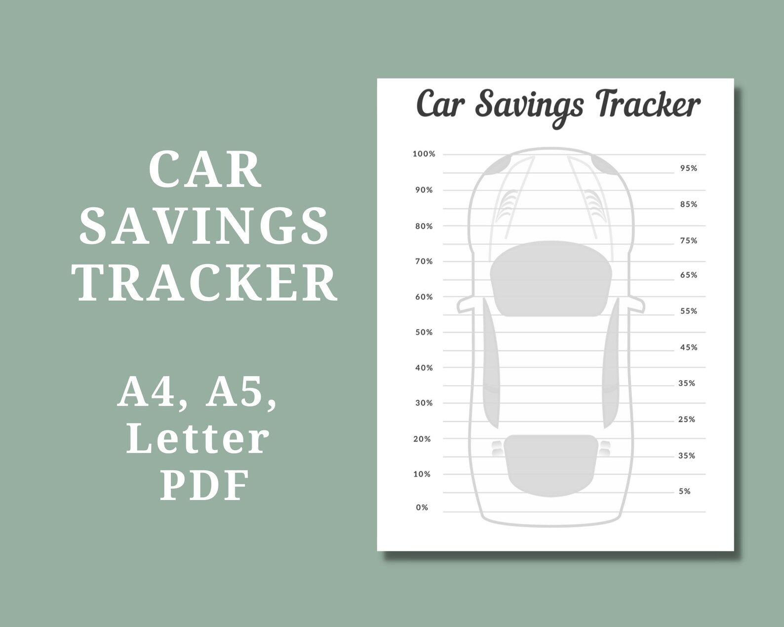 Car Savings Tracker Savings challenge Car savings bank New Etsy