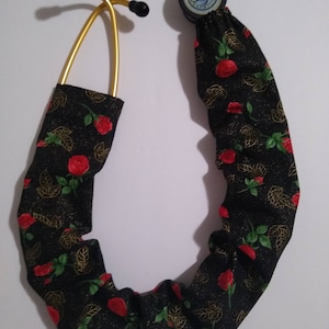 Stethoscope cover in red rose print