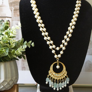 Rani Haar Necklace Indian Long Necklace Kundan Jewelry Pearl Necklace Indian Wedding Jewelry Polki Necklace Indian Groom Wedding Jewelry