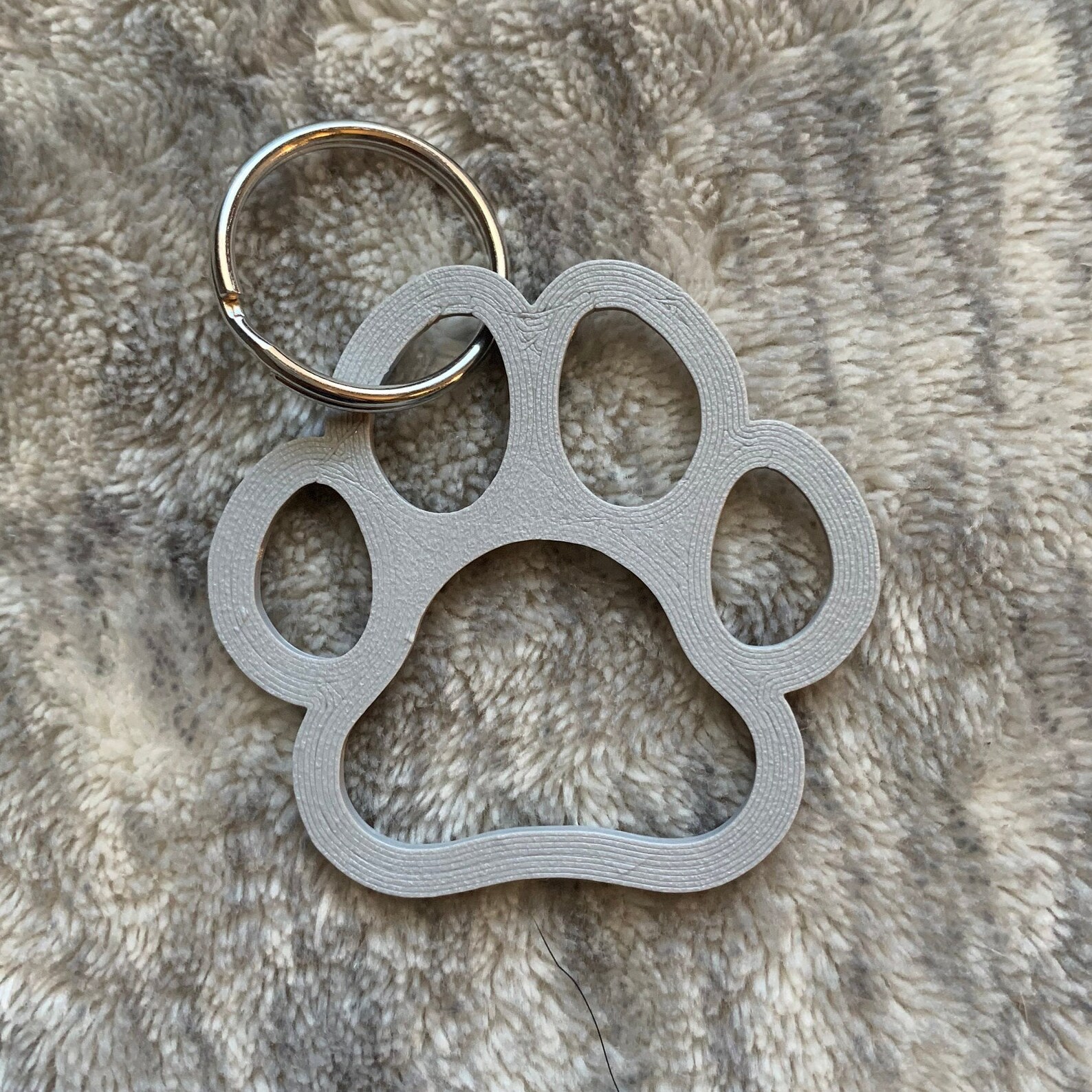 Puppy Dog Paw Print 3D Printed Keychain White Gray Black Etsy