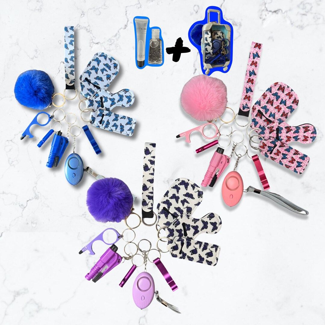 13 Piece Selfdefence Keychain Set/ Butterfly/ Protective Keychain for