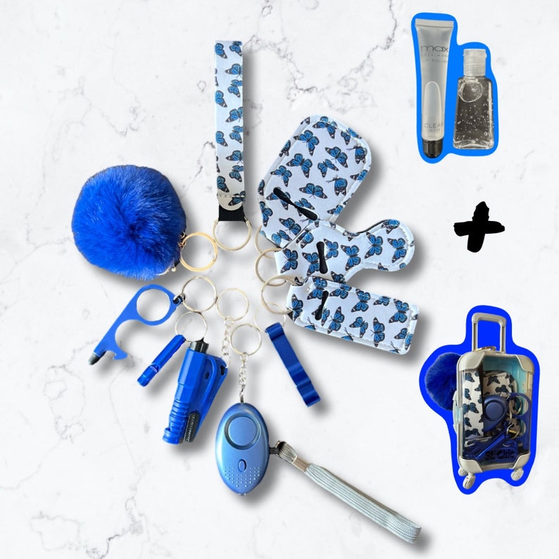 13 Piece Selfdefence Keychain Set/ Butterfly/ Protective Keychain for