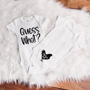 Guess What? Chicken Butt Onesie, Chicken Onesie, Farm Onesie, Funny Baby Onesie
