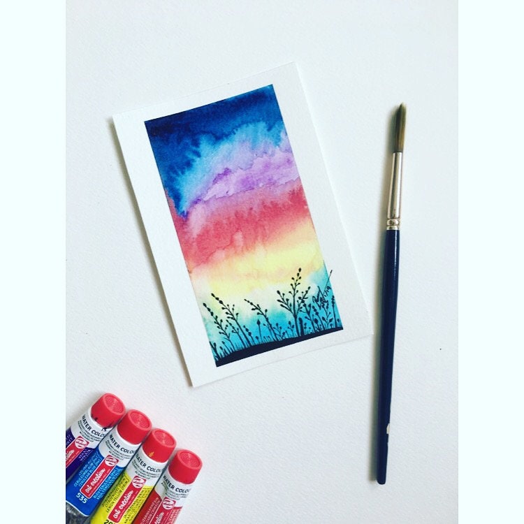 Watercolour Landscape Blank Cards Stationary Set Original - Etsy