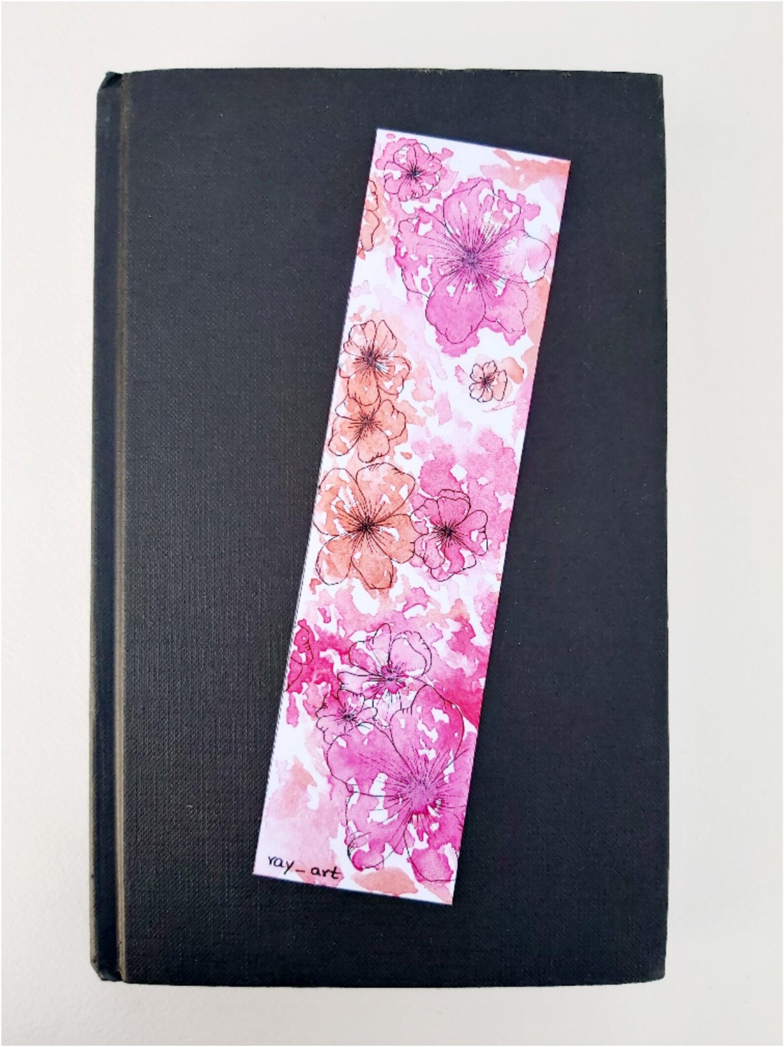 floral watercolour bookmark colourful bookmark girly print