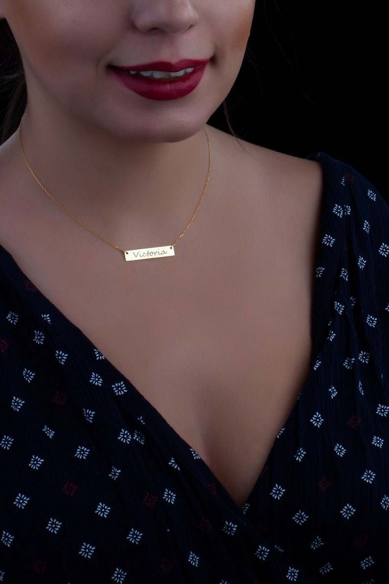 Plate Custom Name Necklace Personalized Name Necklace Silver Jewelry Christmas Name Necklace New Year Gift Dainty