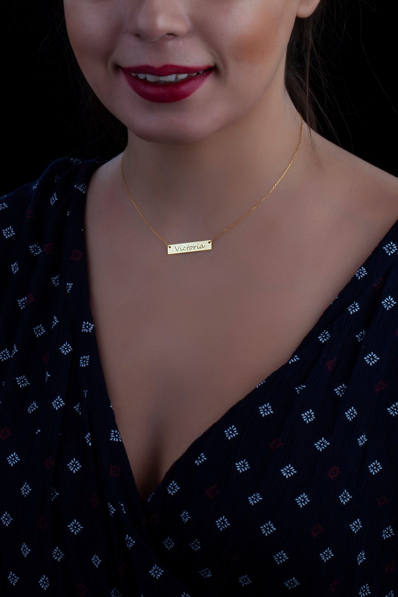 Plate Custom Name Necklace Personalized Name Necklace Silver Jewelry Christmas Name Necklace New Year Gift Dainty