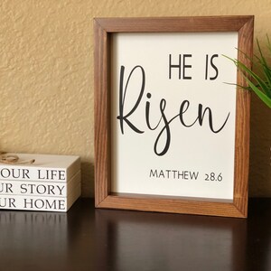 He is risen sign Easter sign He is risen farmhouse sign farmhouse Easter decor Easter decor image 5