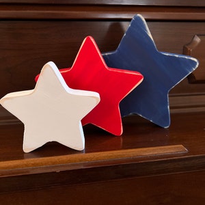 Wooden stars | 4th of July decor | farmhouse decor | 4th of July tiered tray decor | wood stars