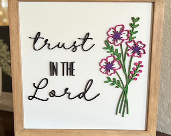 Trust in the Lord sign | Christian sign | affirmation | positive | farmhouse sign| rustic