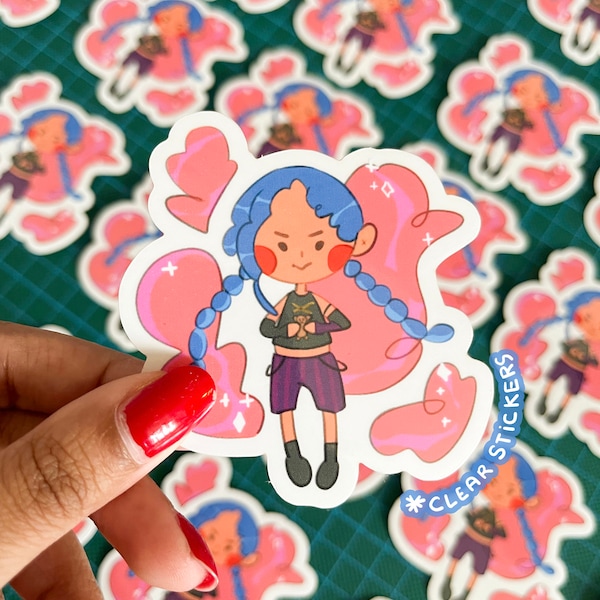 Jinx Arcane League of Legends - Stickers, clear sticker