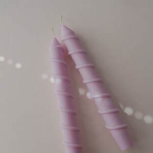 Twisted taper candle, Pastel table decoration, Colorful event Accessories image 2