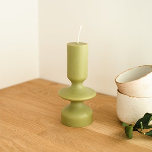 unique shaped candle for natural style interior, rustic decoration, elegant design, stylish candle for wedding table decor, designer pillar