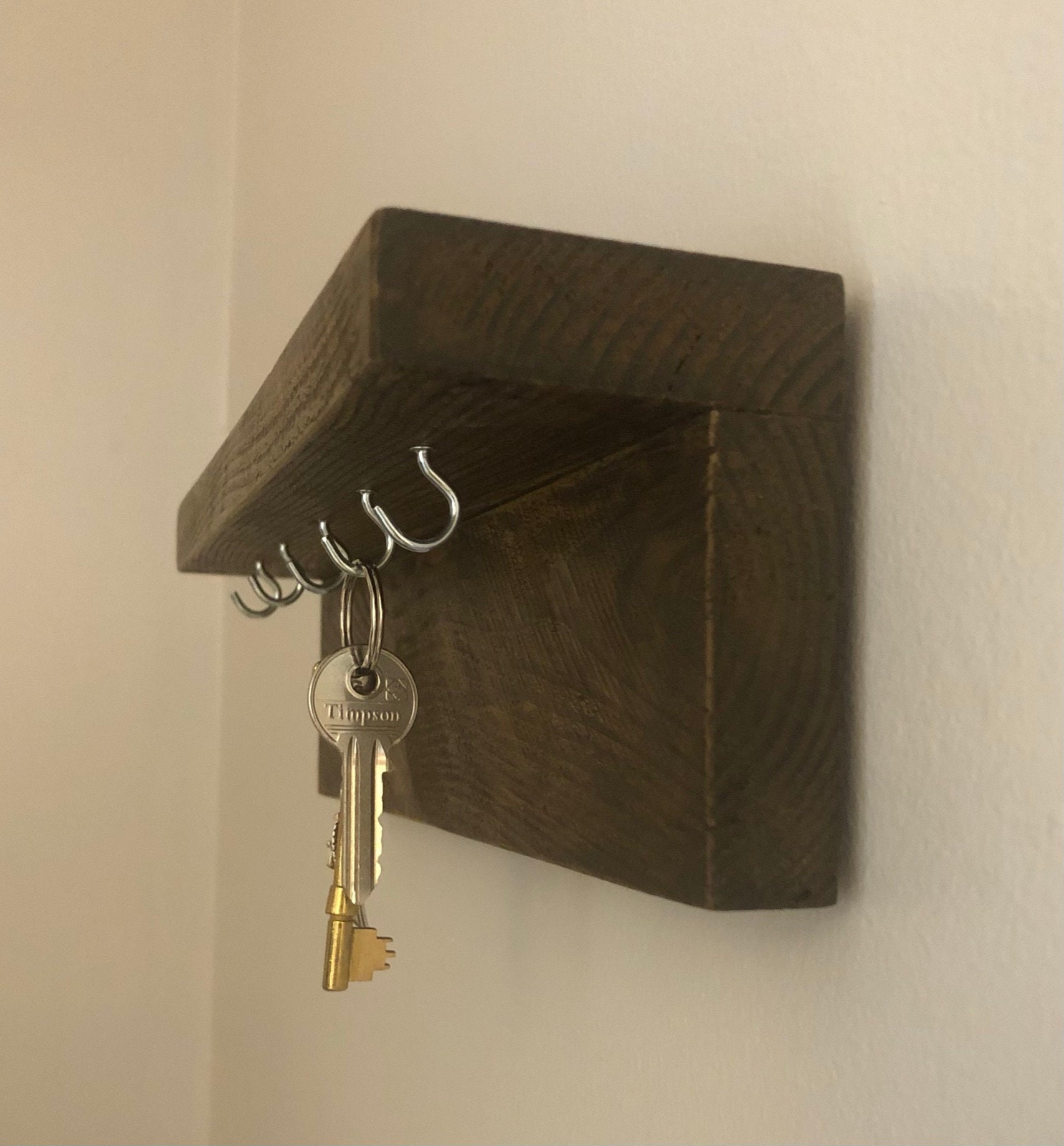 Wooden Key Rack With Shelf Etsy UK