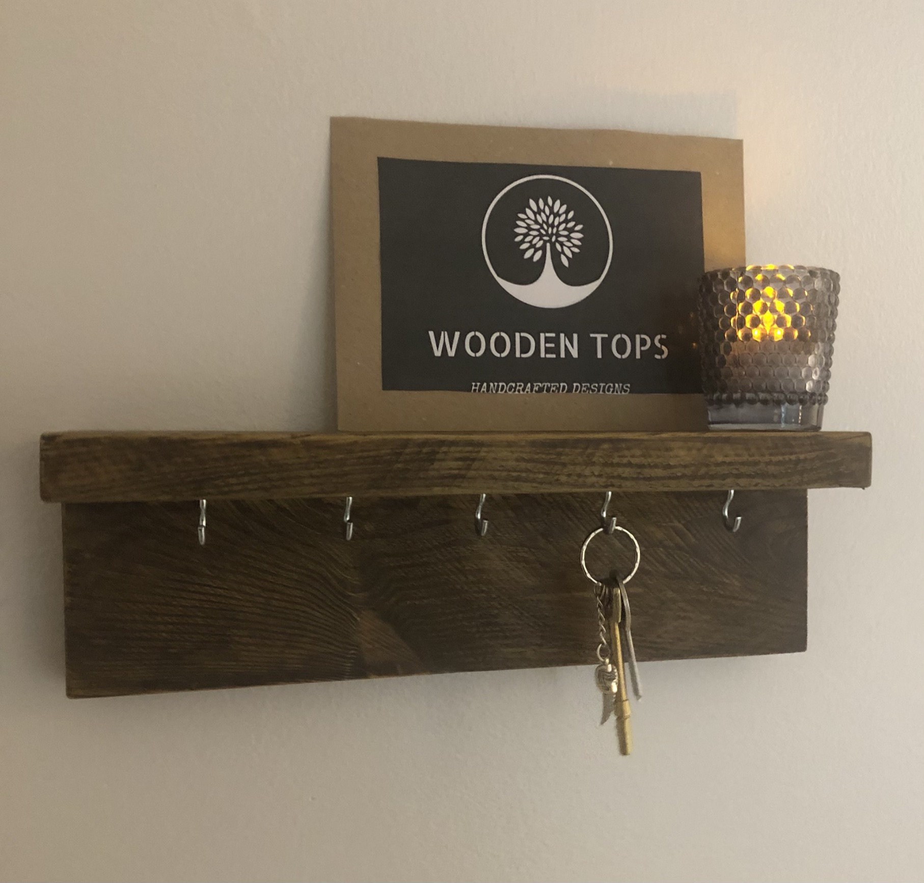 Wooden Key Rack With Shelf Etsy UK