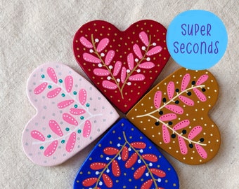 SUPER SECONDS FESTIVAL - Hand painted Scandi heart magnets