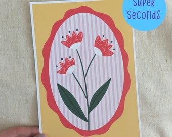 SUPER SECONDS FESTIVAL - A5 yellow vintage style floral (sample print)