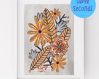 SUPER SECONDS FESTIVAL -Autumn leaves and flowers wall art A5 (discontinued)