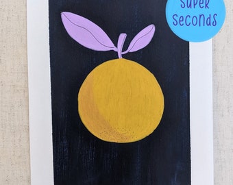 SUPER SECONDS FESTIVAL - Juicy Orange original painting (A5)