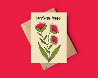 Sending hugs - thinking of you floral card