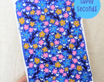 SUPER SECONDS FESTIVAL - Bright blue floral pattern original painting (A5)