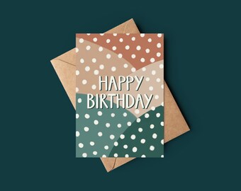 Tarjeta de cumpleaños con estampado neutro