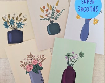 SUPER SECONDS FESTIVAL - Scandi floral 5 x postcard & envelopes set (discontinued)