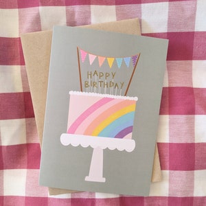 Rainbow Cake Happy Birthday Card image 2