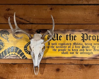 European Mount Plaque | Deer Skull Plaque | Hunting Plaque | Hunting Decor | We the People | 2nd Amendment