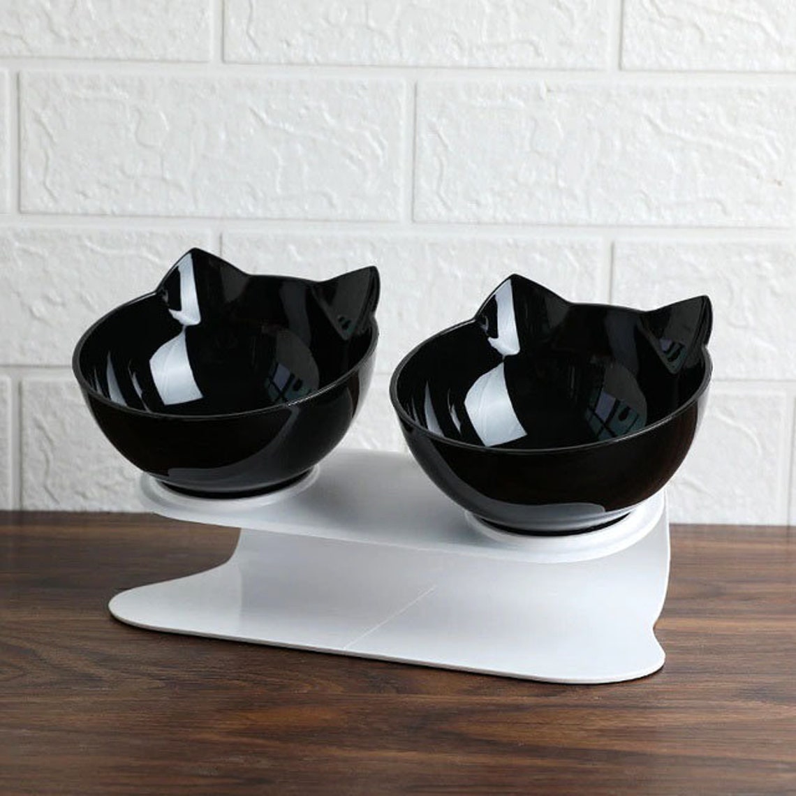 AntiVomiting Pet Bowl Double Cat Bowl Elevated Cat feeder Pet Etsy