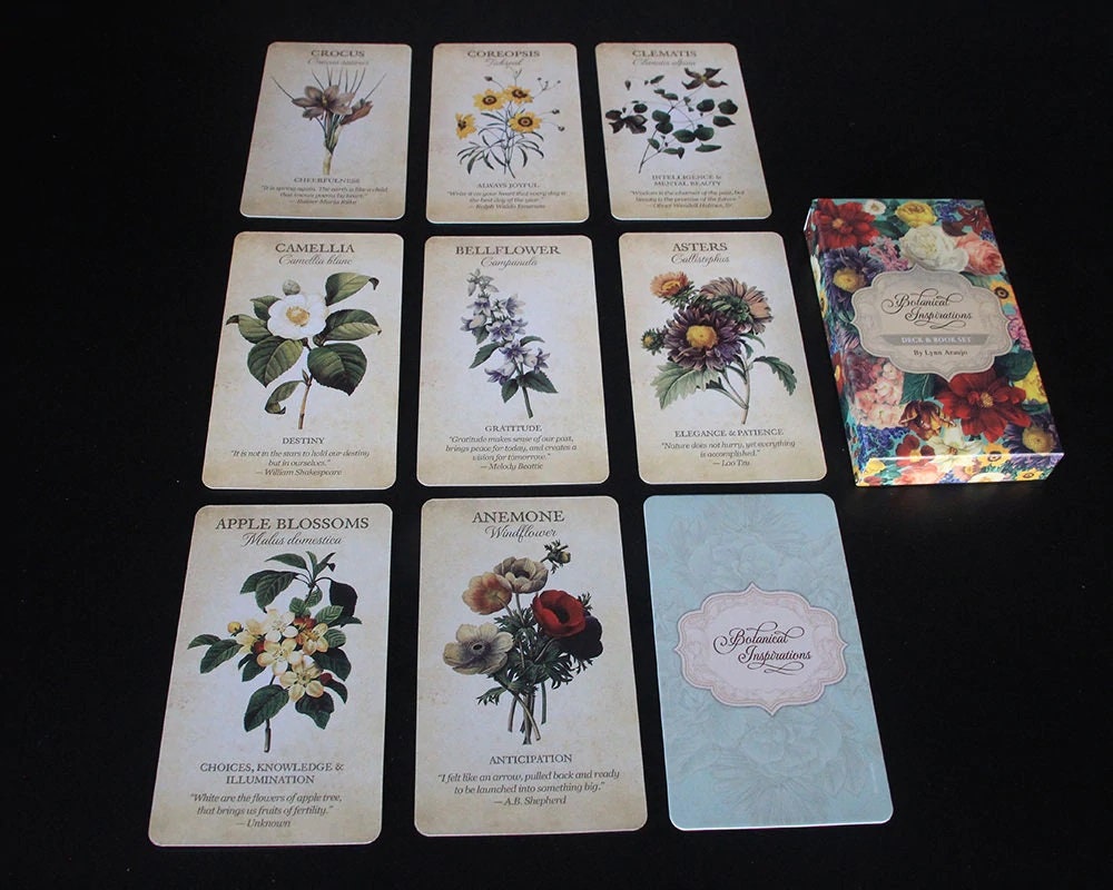 Flower Tarot Deck 44 Cards Tarot Deck with Guidebook PDF Etsy