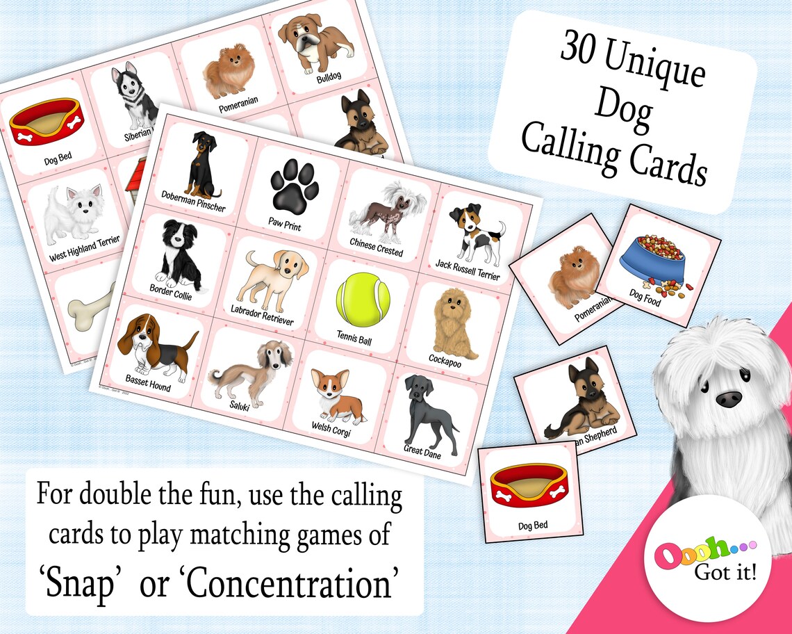Dog Bingo 30 Printable Puppy Cards a Boys 2nd Birthday Party - Etsy