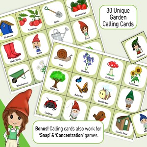Gartenzwerg Bingokarten, ein druckbares Gartenpartyspiel, Kinderaktivität, für Sommerspaß, Familienspielabend, Teeparty oder Klassenzimmer Bild 4