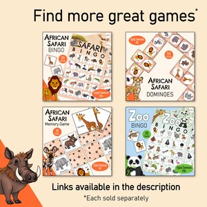 Safari Scavenger Hunt – Ett utskrivbart bildspel med afrikanska vilda djur för barn, perfekt för vilda fester, klassrum, djurparksdagar eller familjekul bild 6
