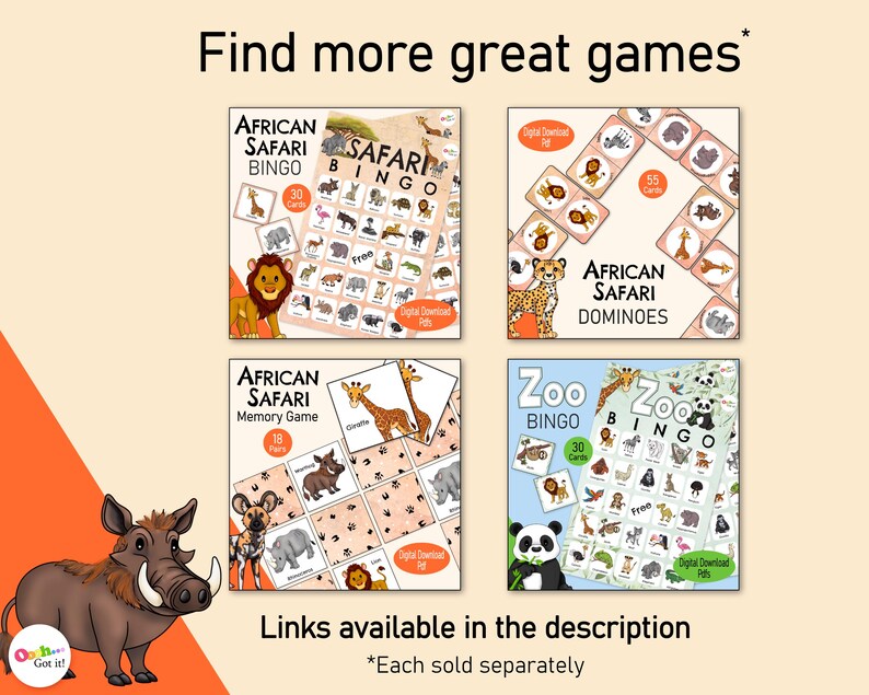 Safari Scavenger Hunt – Ett utskrivbart bildspel med afrikanska vilda djur för barn, perfekt för vilda fester, klassrum, djurparksdagar eller familjekul bild 6