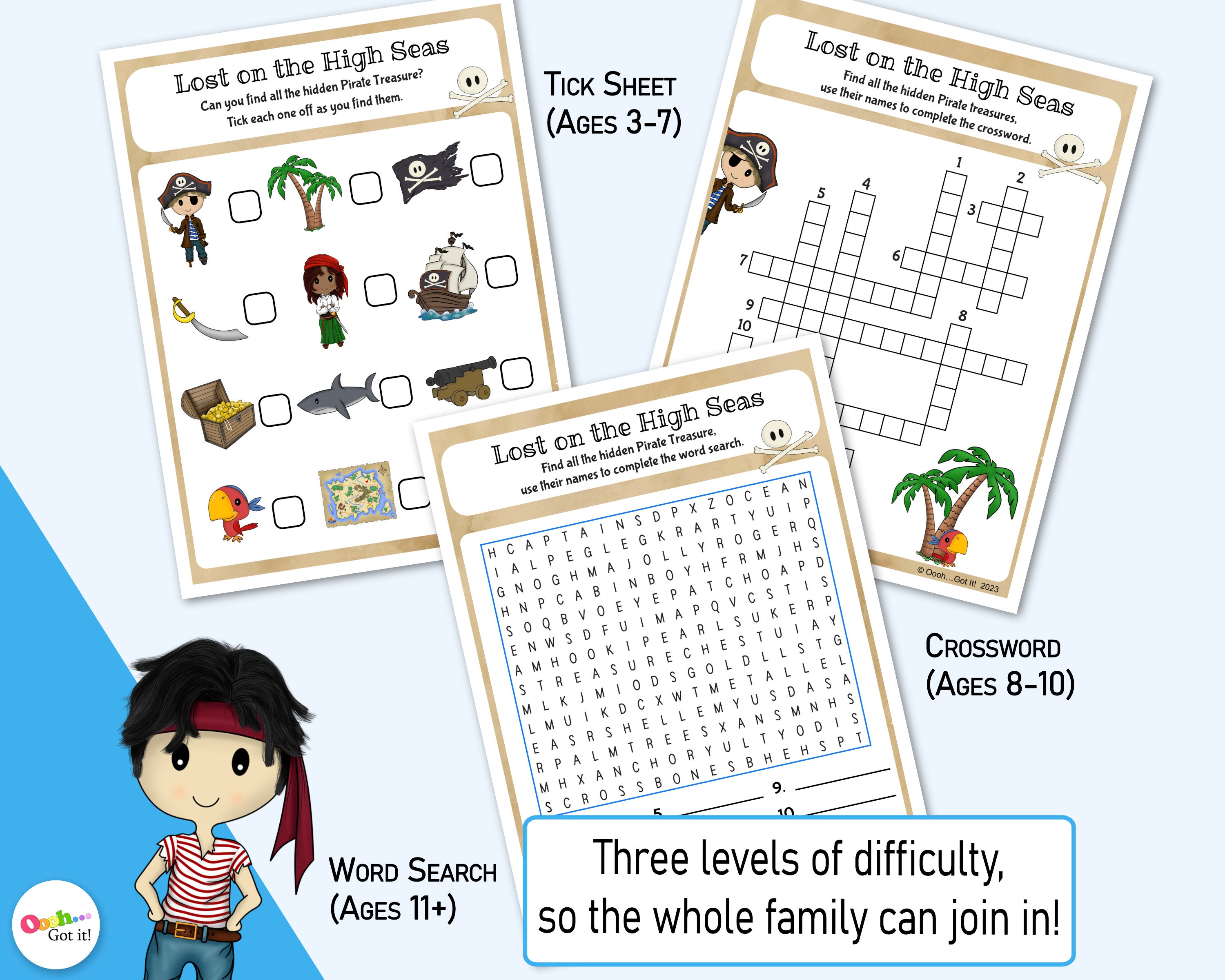 Pirate Scavenger Hunt, a Printable Picture Matching Game, for a Boys ...