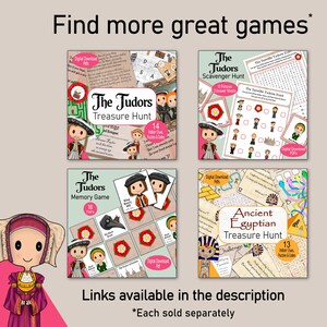 The Tudors Bingo, a British History game featuring Henry VIII & his Six Wives, a printable party game, kids activity or classroom resource image 7