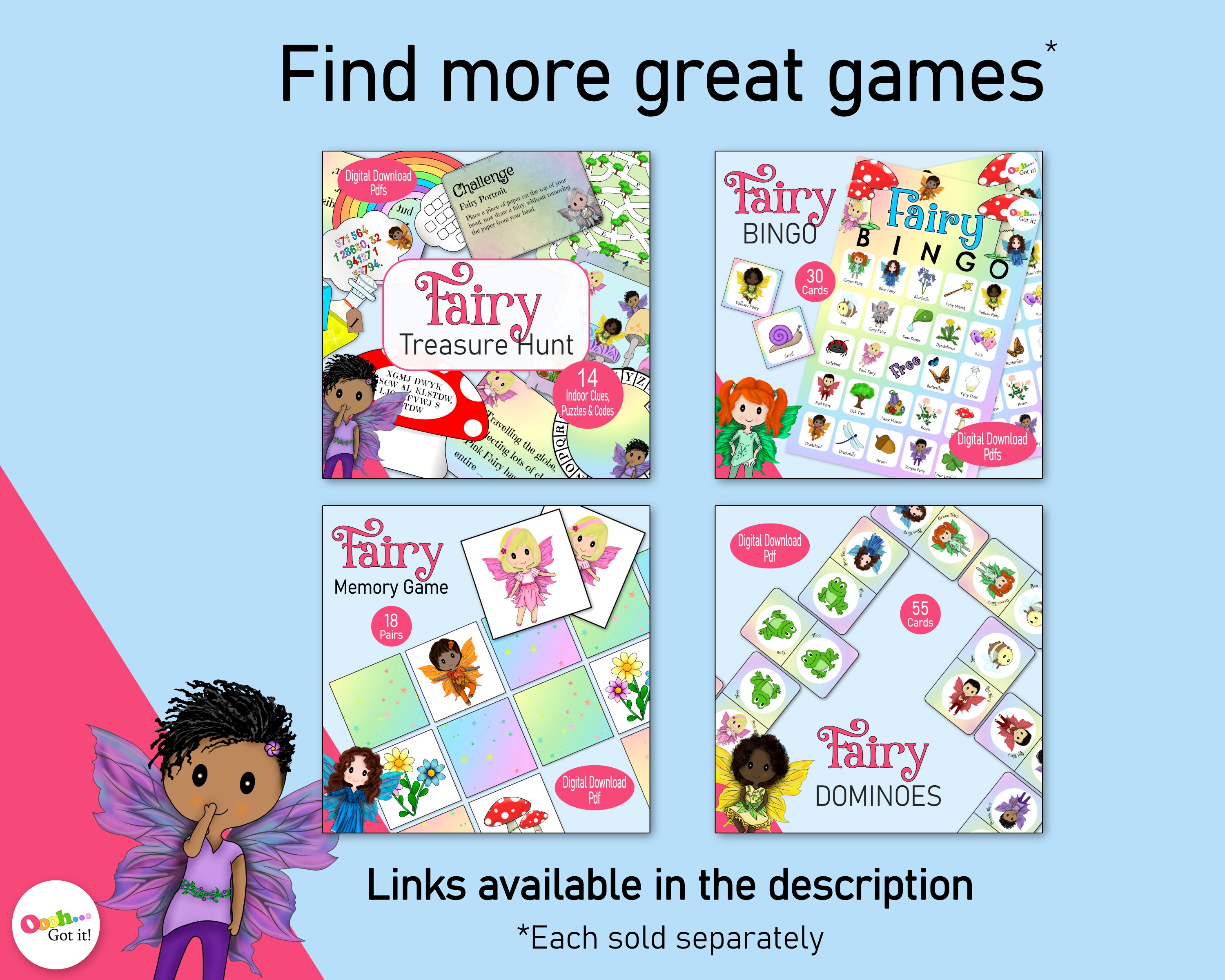 Fairy Picture Scavenger Hunt, a Printable Rainbow Party Game for a ...