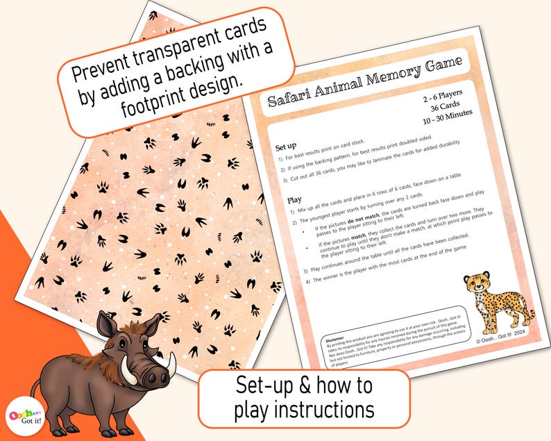 Safari Animal Memory Game – A Printable African Wildlife Matching ...