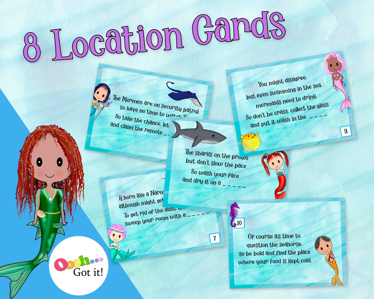 Mermaid Treasure Hunt. A indoor printable kids scavenger hunt | Etsy